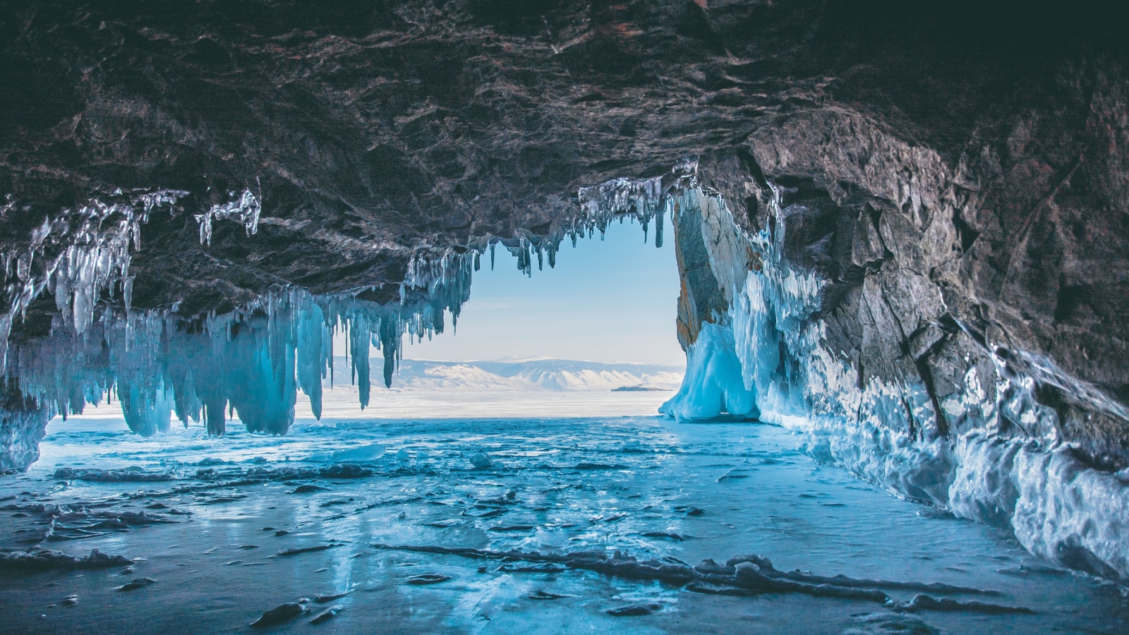 Ice cave, Lake Baikal, Winter landscape