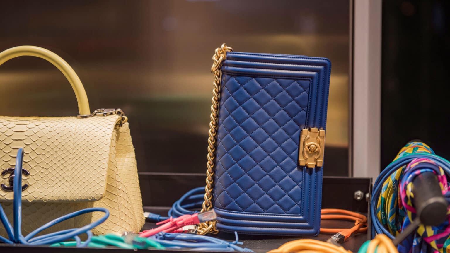 May 6, 2017: Paris, France - Chanel handbags in a luxury store in Paris.