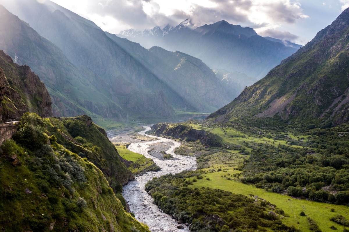 Georgian Military Highway, Caucasus mountains.