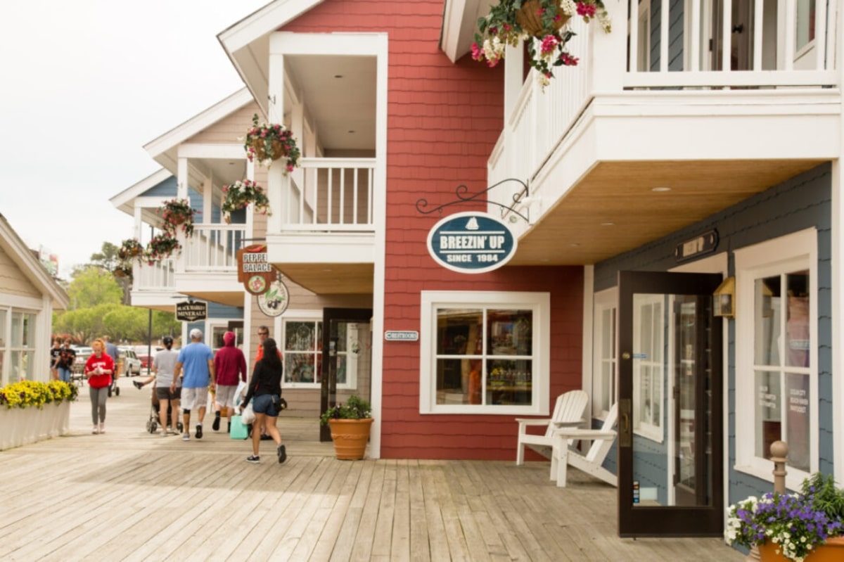 Barefoot landing shops in Myrtle Beach, SC.