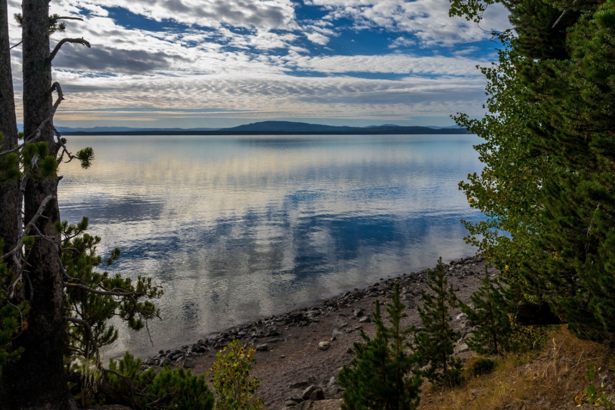 This is a view of massive Yellowstone Lake in September in Yellowstone National Park in Wyoming.