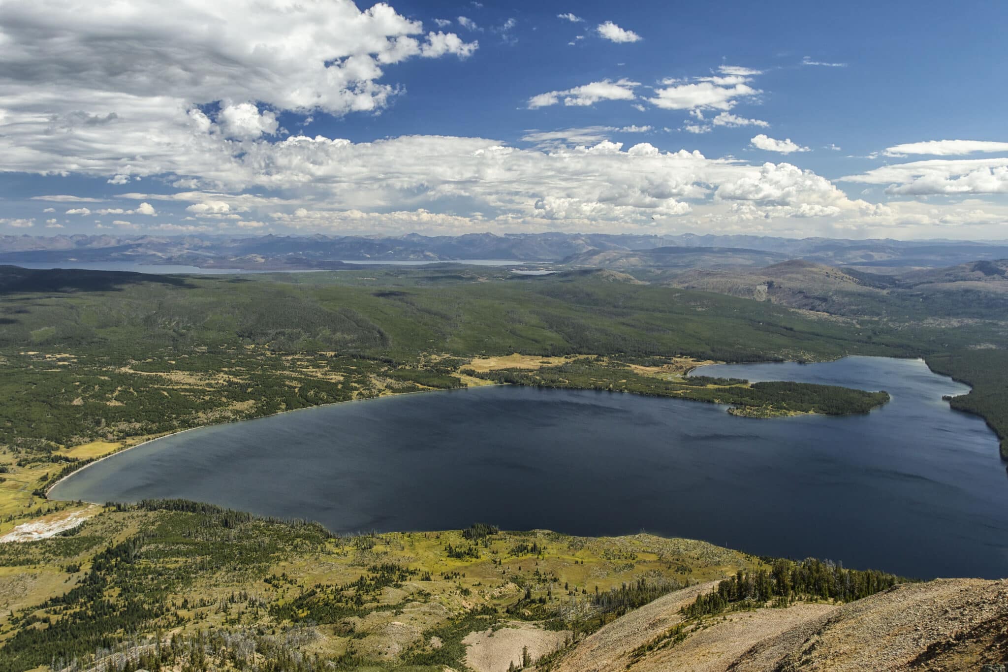 Heart Lake from the top of Mt Sheridan, Yellowstone National Park, Wyoming.