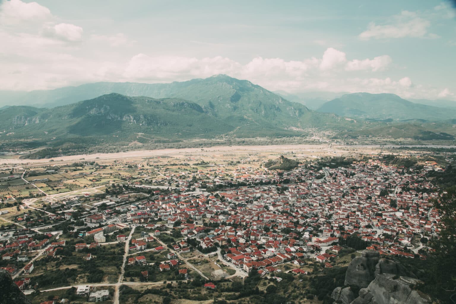 A view of the homes from a monastery in Meteora