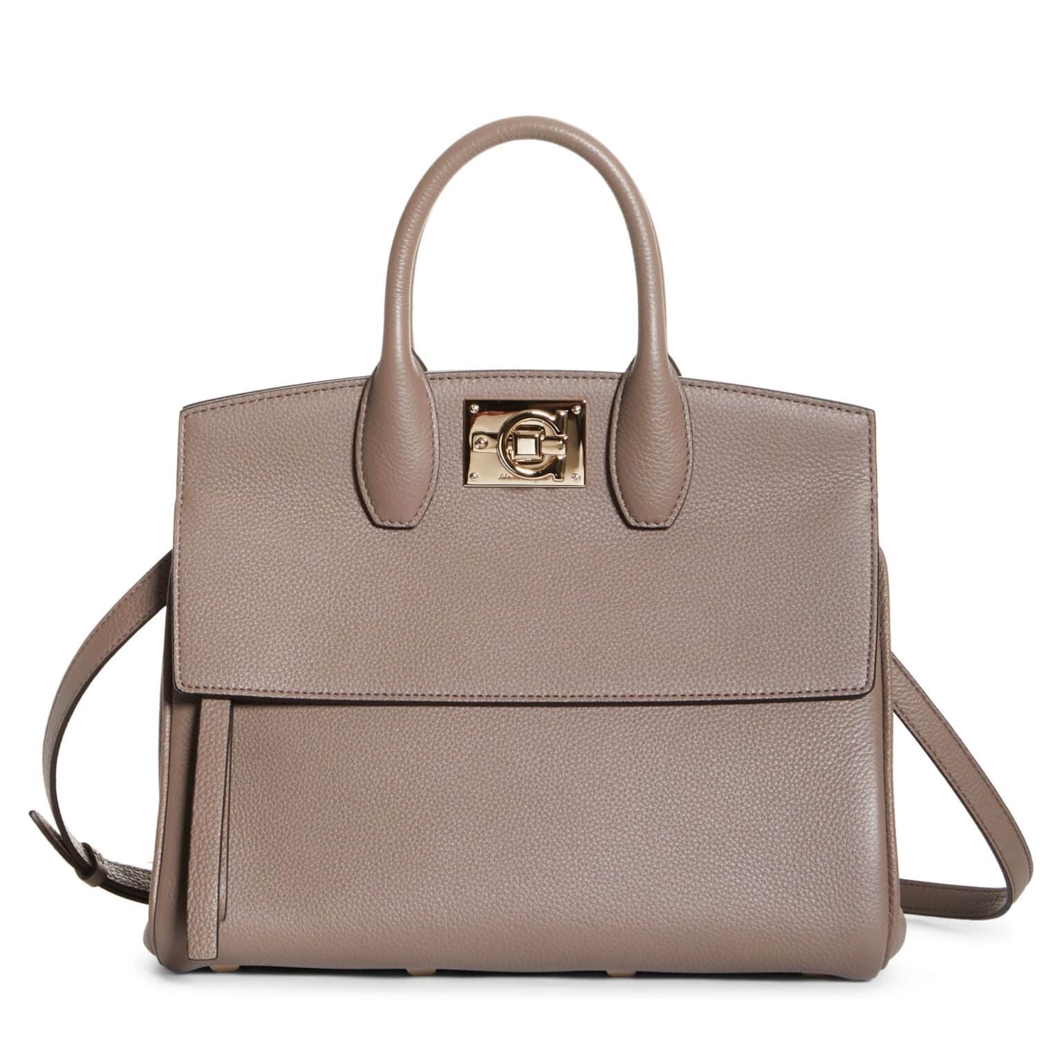 SALVATORE FERRAGAMO The Studio Calfskin Leather Top Handle Bag