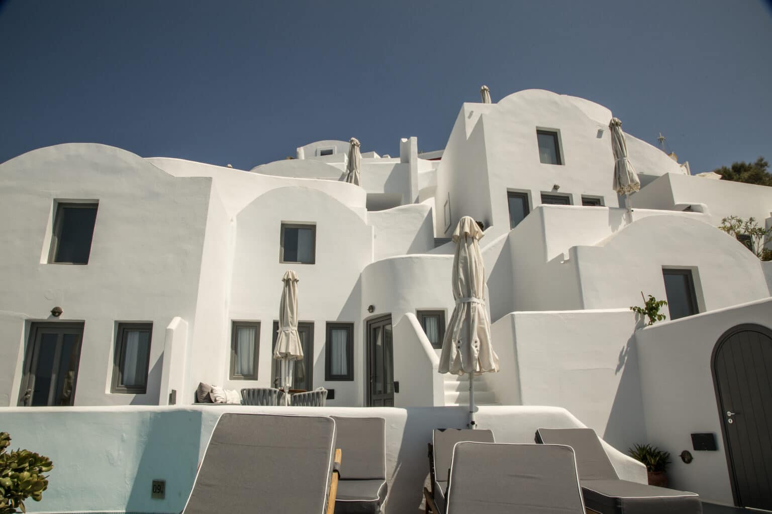 The IKIES Santorini, photo taken from the pool area.