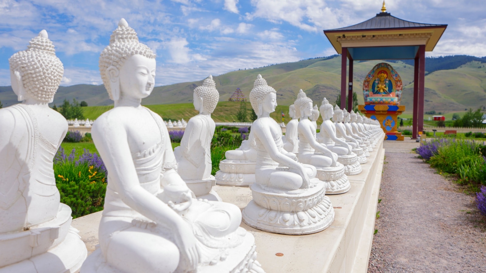 One section of the Garden of One thousand Buddhas near Arlee, Montana.