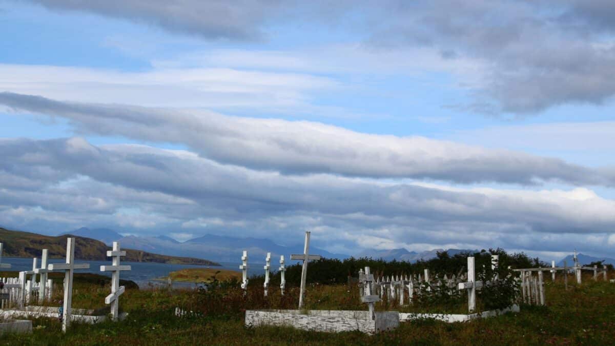 Cemetery of Sand Point, Aleutian Islands, Alaska, United States