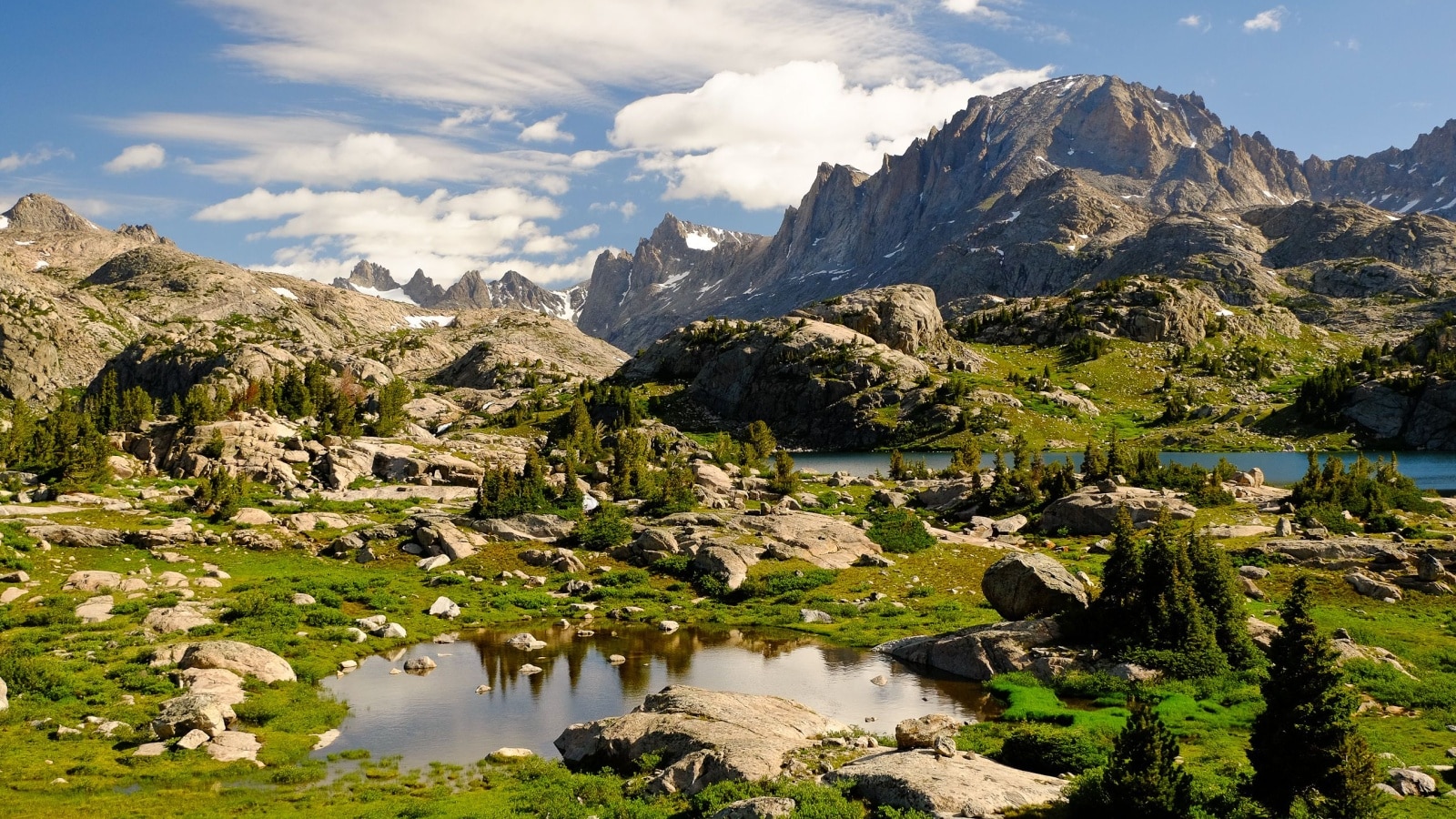 Sunrise Over Island Lake and Fremont Peak. The Wind River Range, Wyoming