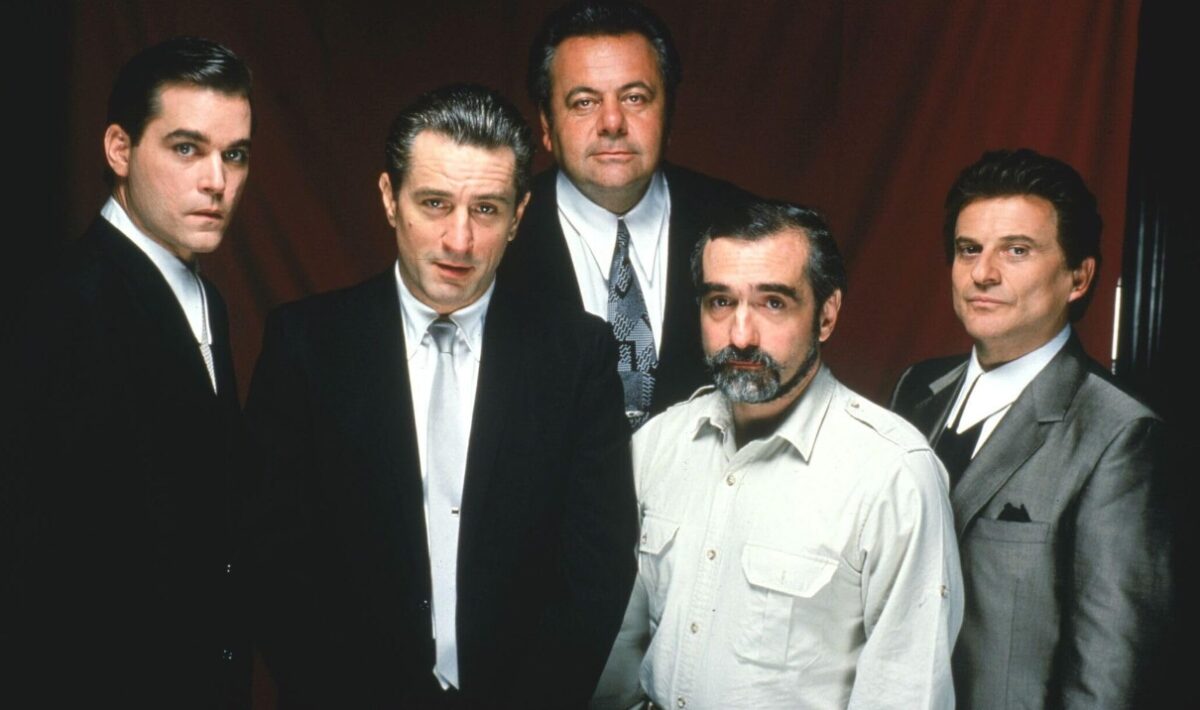 Robert De Niro, Martin Scorsese, Ray Liotta, Joe Pesci, and Paul Sorvino in Goodfellas (1990)