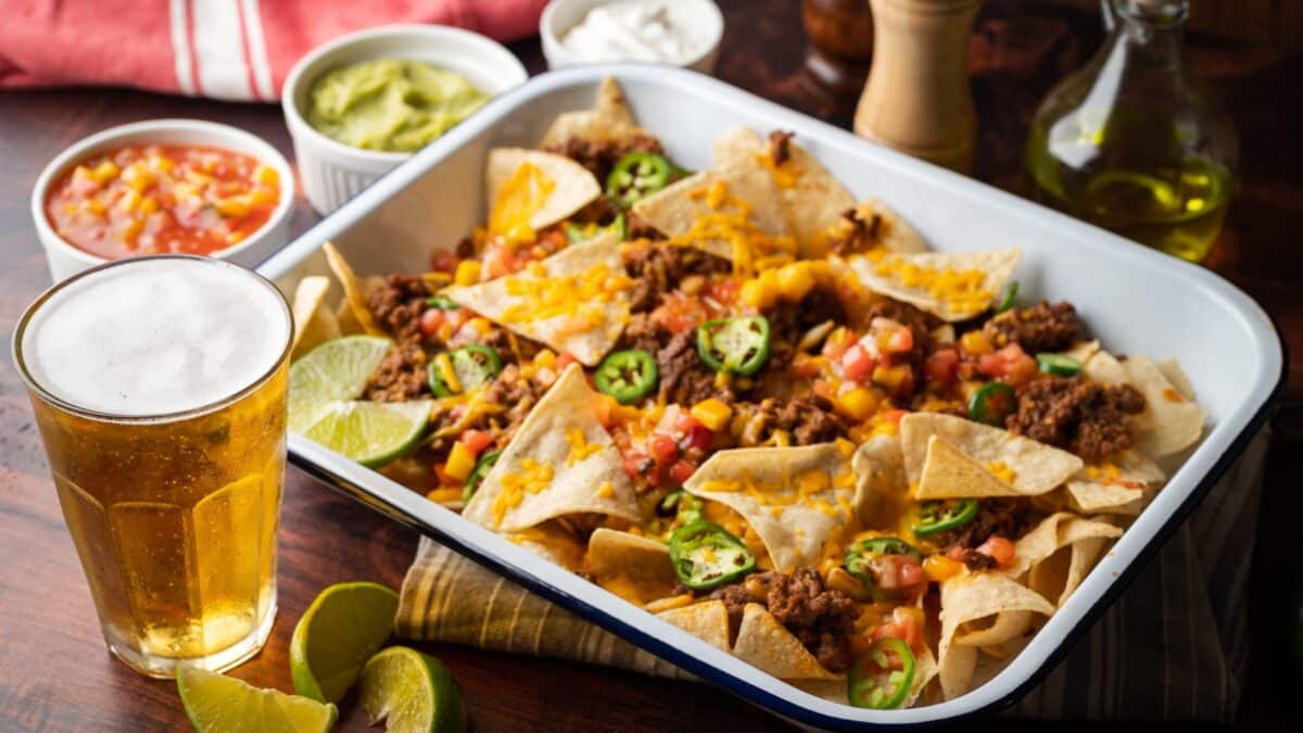 nachos with beer, party food