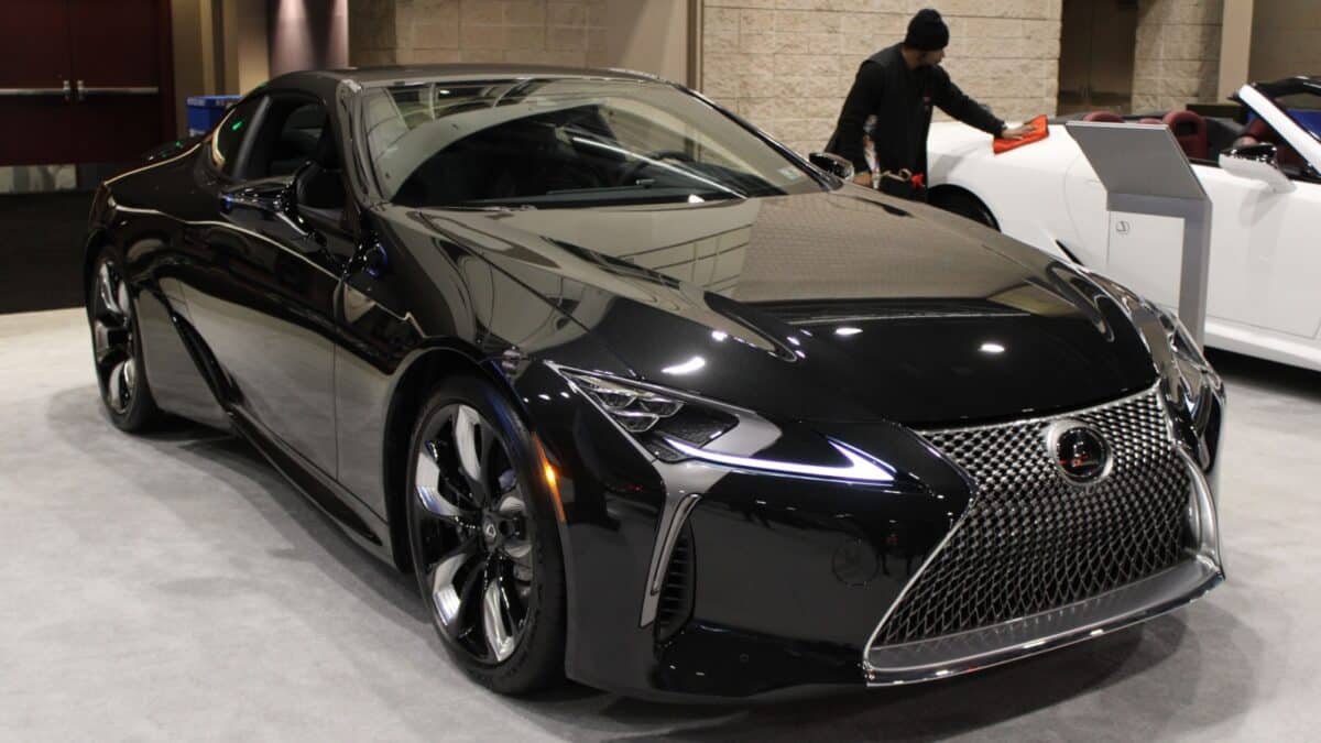 Philadelphia, USA - January 19,2024: All new Lexus LC 500, LS 500h shares the same platform as Grand Tourer and a full-size hybrid electric vehicle.