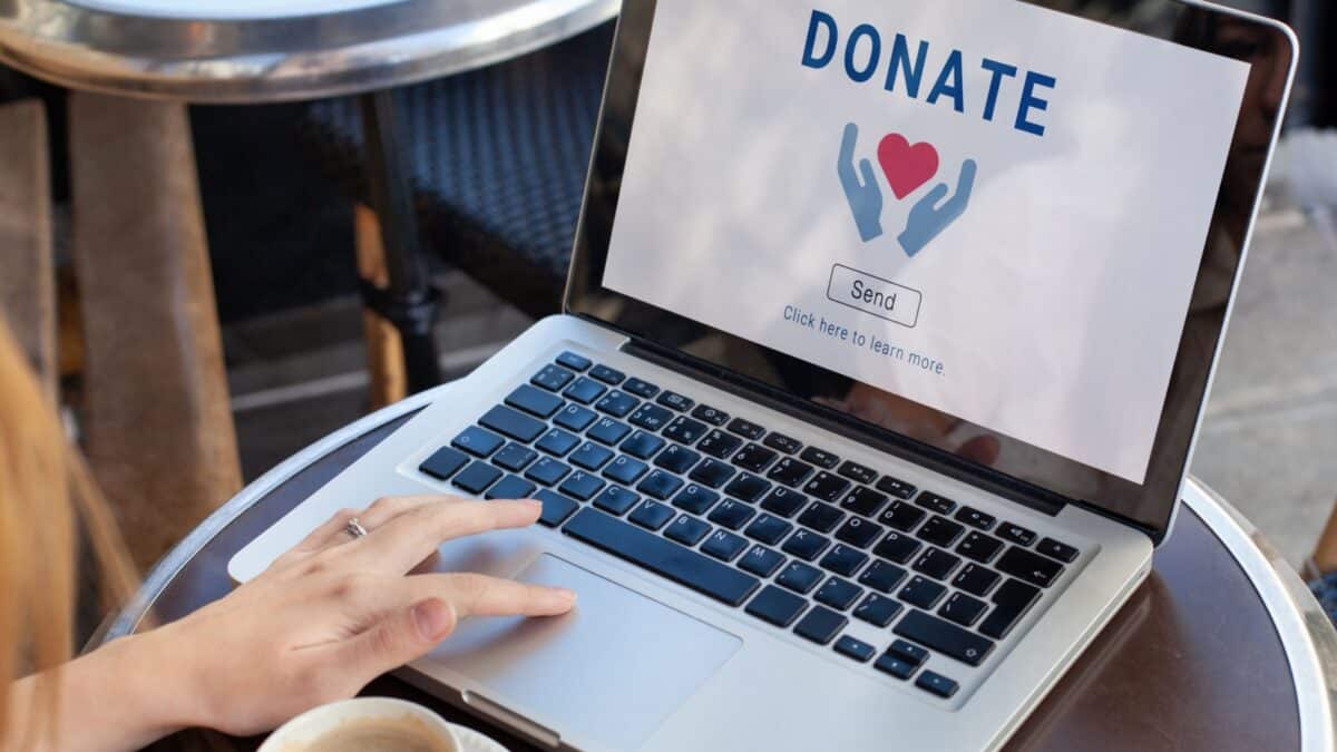 Donate to charity, donation concept. Give help by sending money to non-profit and charity organizations.