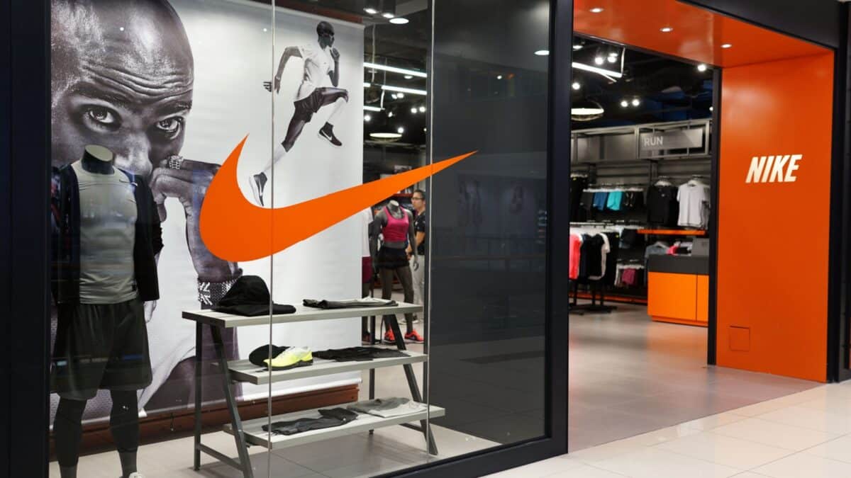 PENANG, MALAYSIA - NOVEMBER 24, 2017 : Nike store front in shopping mall. Nike is an American multinational corporation that design, manufacturing, marketing and sales athletic shoes and apparel.