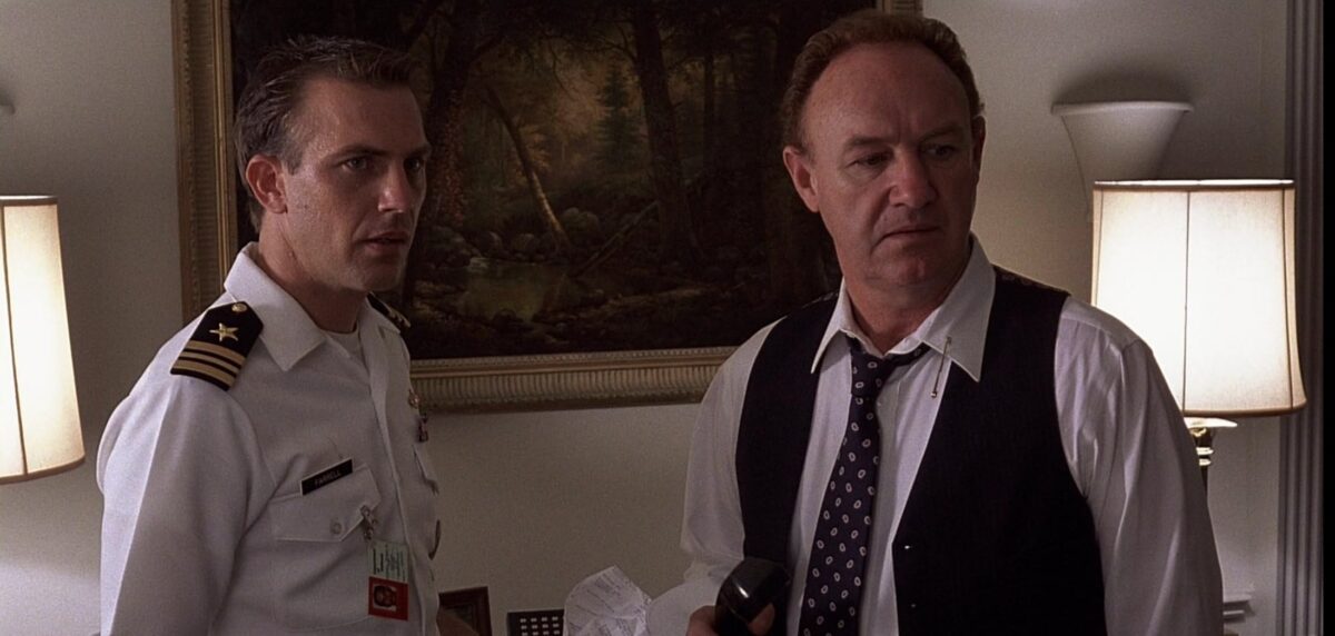 Kevin Costner and Gene Hackman in No Way Out (1987)