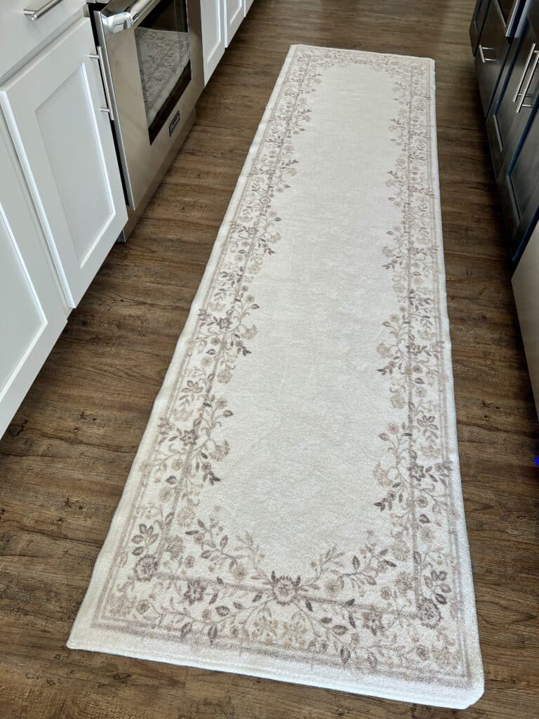 A white ruggable rug that shows now sign of stains