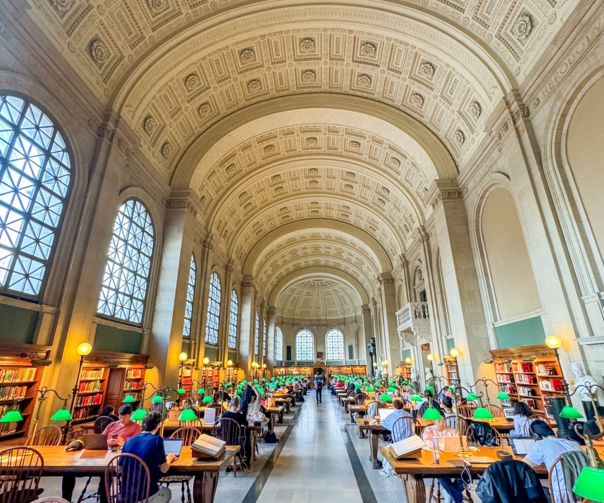 Boston, Massachusetts, USA – October 19, 2023 - Studious Atmosphere Inside Boston Public Library - Central Library